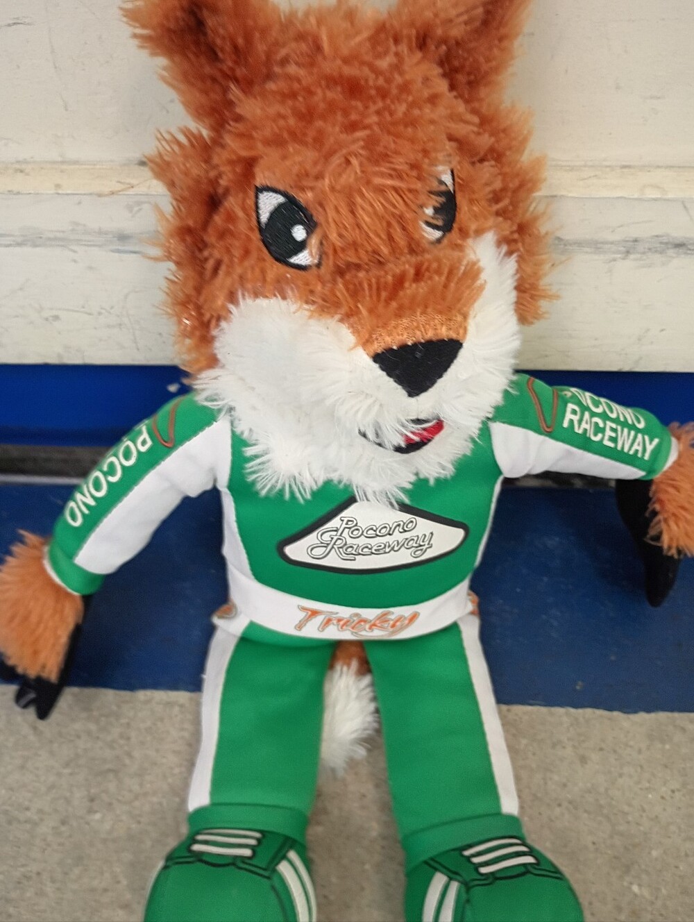 Green Racing Fox Plush with Branded Chest Patch